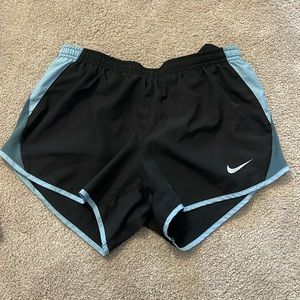 Nike Womens Small Dri-fit running shorts black and blue lined